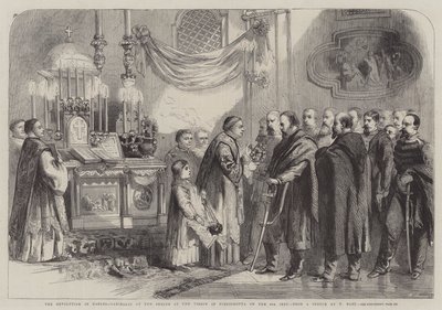 La revolución en Nápoles, Garibaldi en el Santuario de la Virgen de Piedigrotta el 8 del mes de Thomas Nast